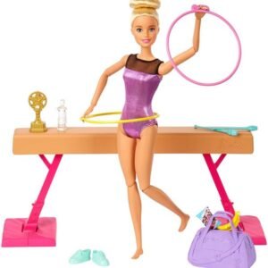 Barbie Olimpíadas, muñeca gimnasta, barra de equilibrios de juguete y más de 15 accesorios: imagen 3