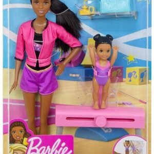 Barbie Quieo Ser Gimnasta artística - Muñeca morena con niña y accesorios: imagen 2