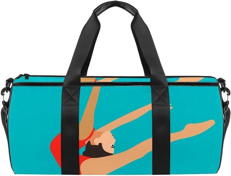 Rítmica y artística de gimnasia de lona bolsa de transporte de hombro bolsa de viaje para gimnasio, deportes, baile, viajes, fin de semana