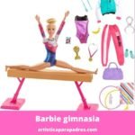 barbie gimnasta artística con barra de equilibrios