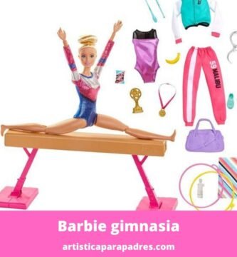 barbie gimnasta artística con barra de equilibrios